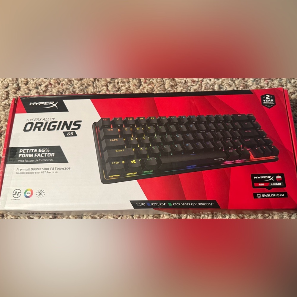 Brand new still in box HyperX Alloy Origins 65 mechanical gaming keyboard.
